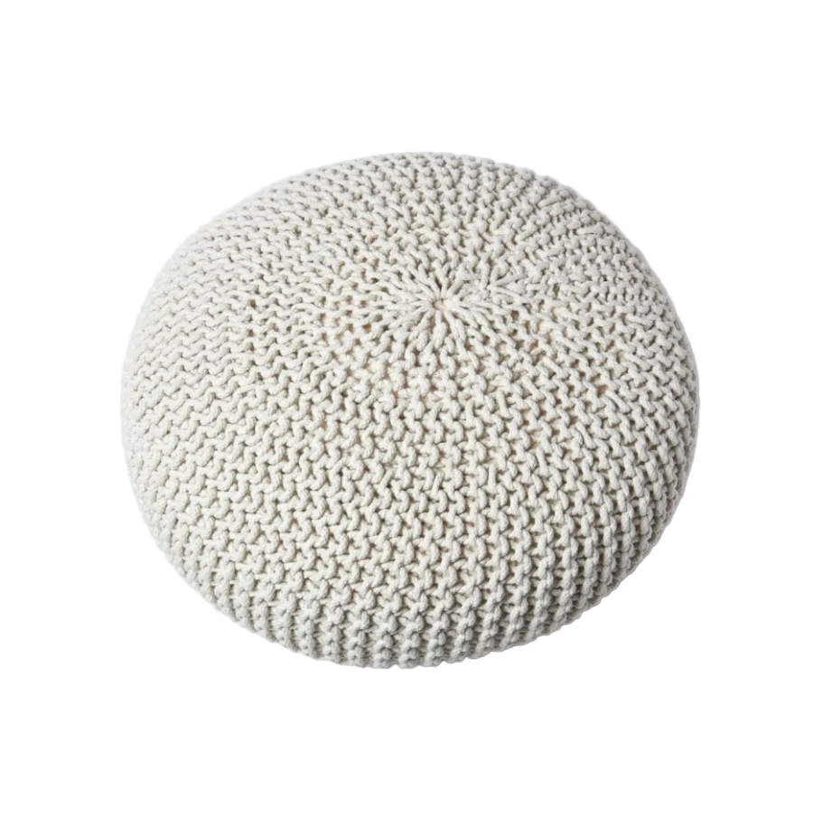 Large Knitted Cotton Pouffe Comfortable Floor Cushion
