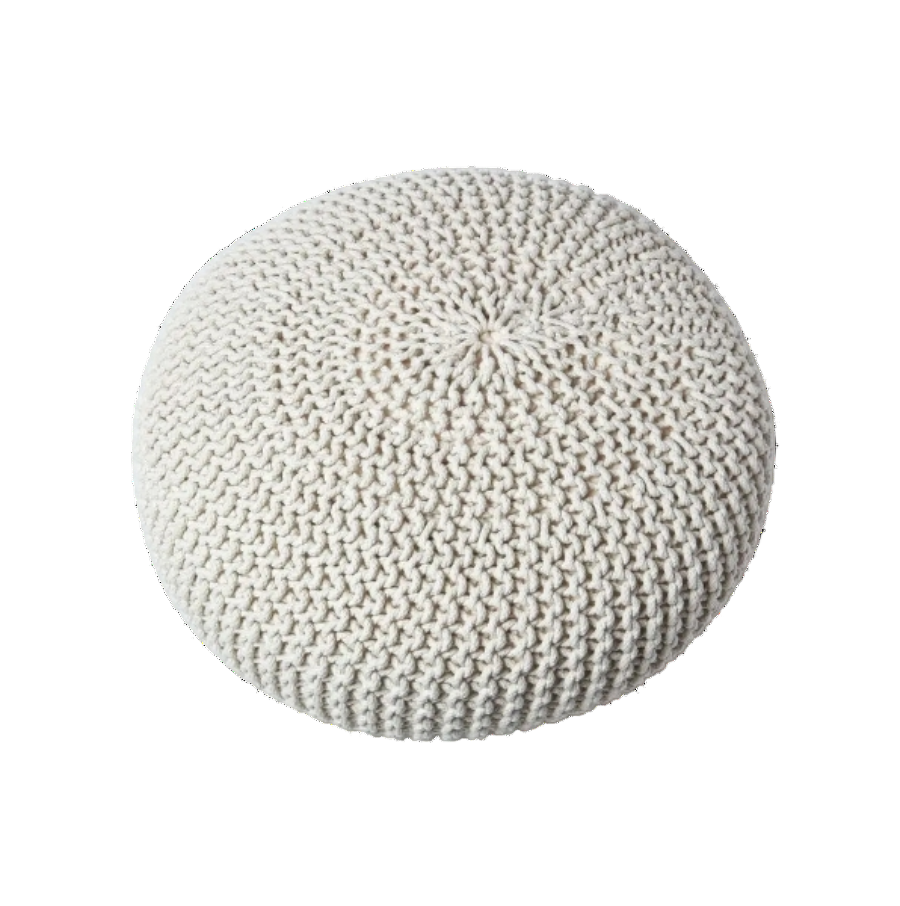 Large Knitted Cotton Pouffe Comfortable Floor Cushion