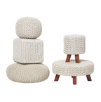 Large Knitted Cotton Pouffe Comfortable Floor Cushion