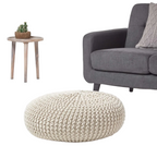 Large Knitted Cotton Pouffe Comfortable Floor Cushion