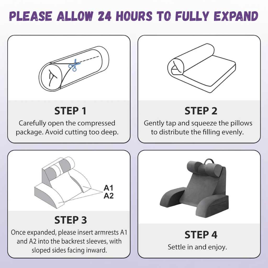 CozyLift Adjustable Bed Backrest Pillow