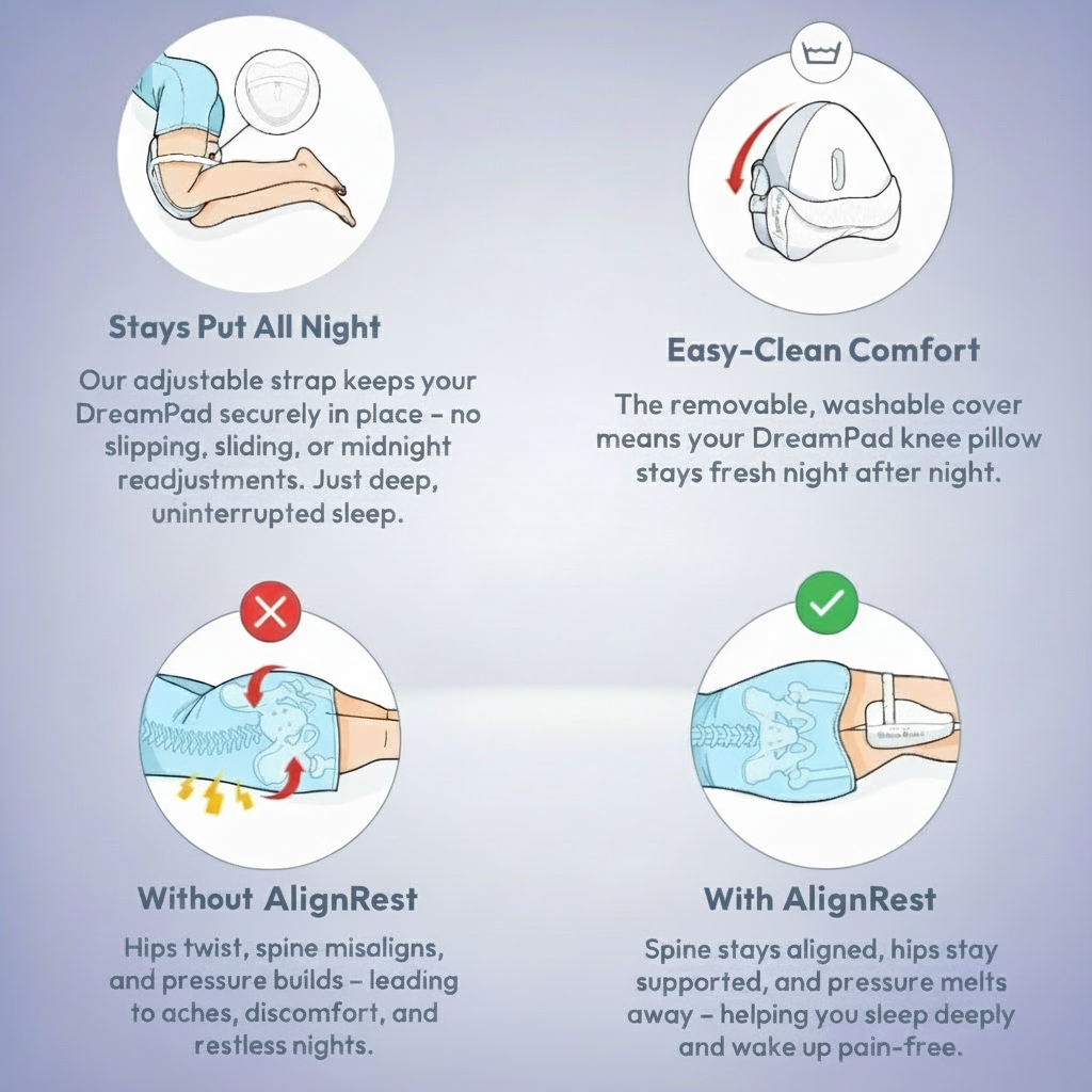 AlignRest Knee Pillow for Side Sleepers